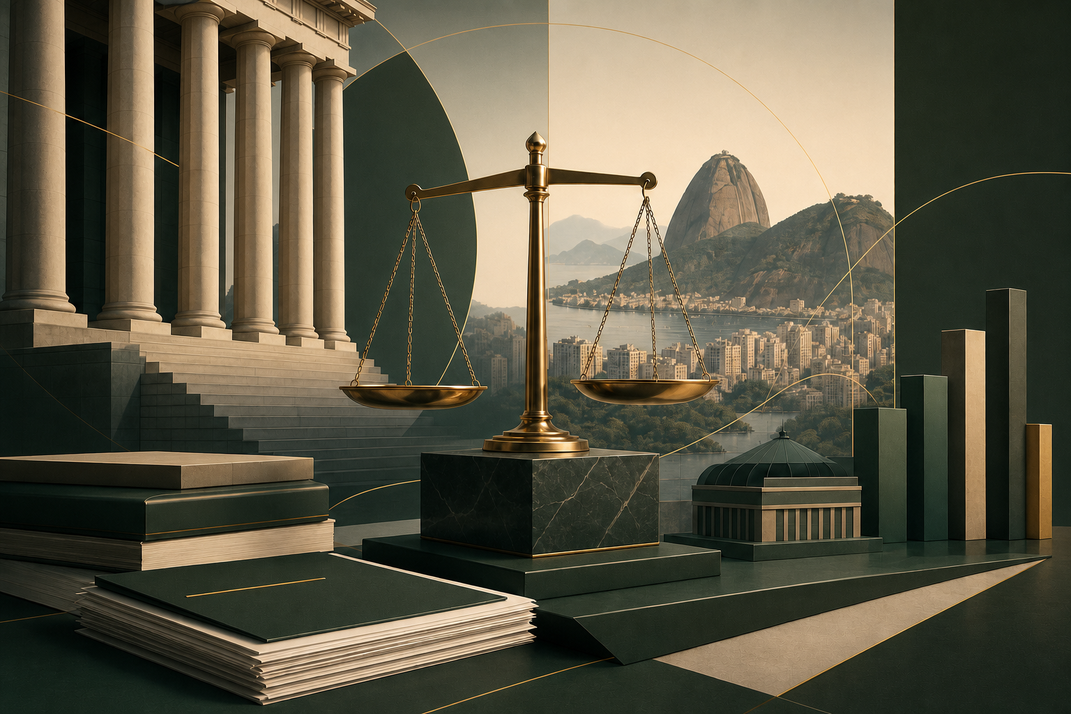 Ilustração sobre governança pública, Justiça, precatórios e o Rio de Janeiro